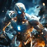 Iron space robot superhero