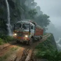 Offroad Cargo truck driving